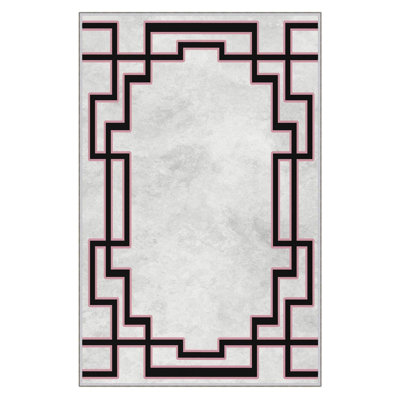 Premium Hall Carpet (3.3 x 6.6 ft), 100% Polyester, 0.3 in Pile Height | Antibacterial, Non-Slip PVC Dot Underside, 650 g/m² | Durable Woven Design, 3D Digital Printing, Machine Washable, Ideal for Home Décor
