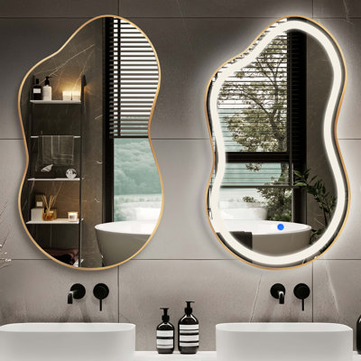 Cloud Shaped Wall Mirror Set, Led Mirror And Accent Mirror