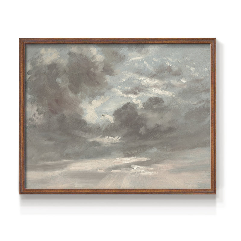 Paysages rétro-CLxxi - reproduction encadrée - réversible, H 11 po x l 14 po, Noyer