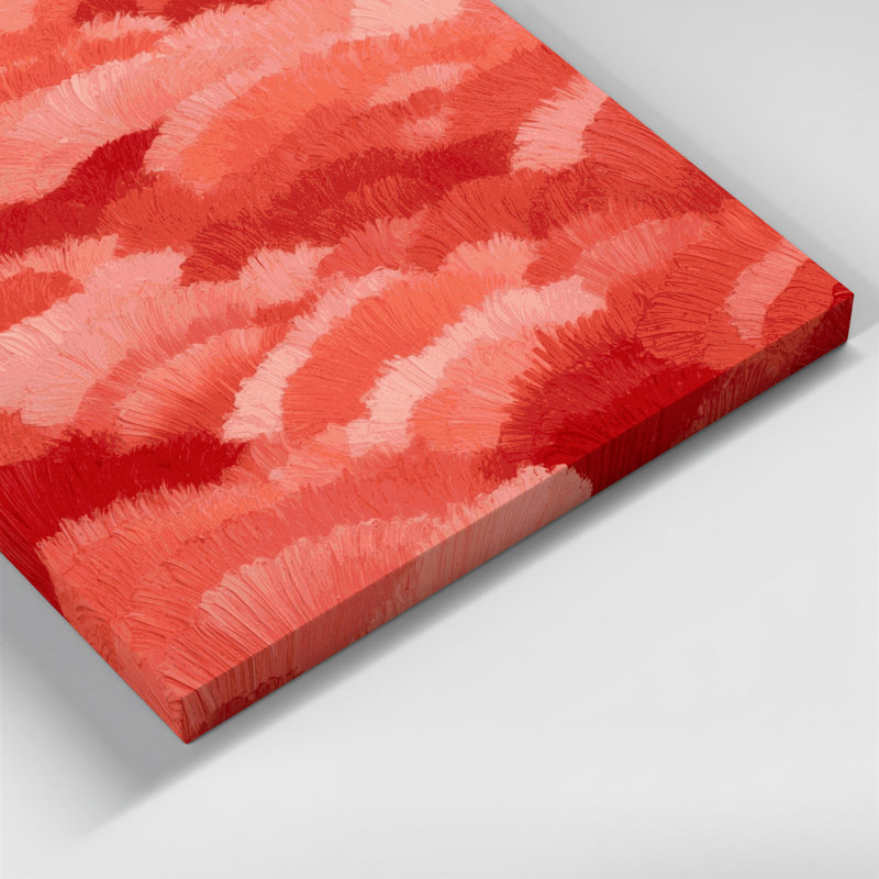 «Abstract Color Field 23», art mural sur toile rouge, H 32 po x l 32 po