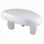 Table basse Vayu, forme galet asymétrique 30 pouces, blanc ultrabrillant