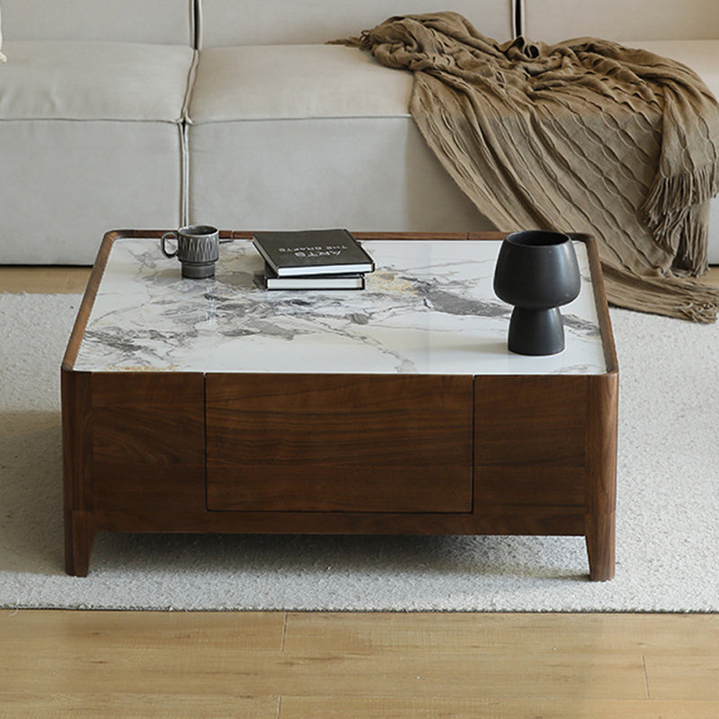 Table basse en pierre italienne, H 16,14 po x L 31,5 po x l 31,5 po