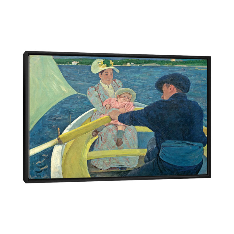 " The Boating Party, 1893-94 " by Mary Stevenson Cassatt, 18" H x 26" W x 1.5" D, Black Framed Canvas, No Mat