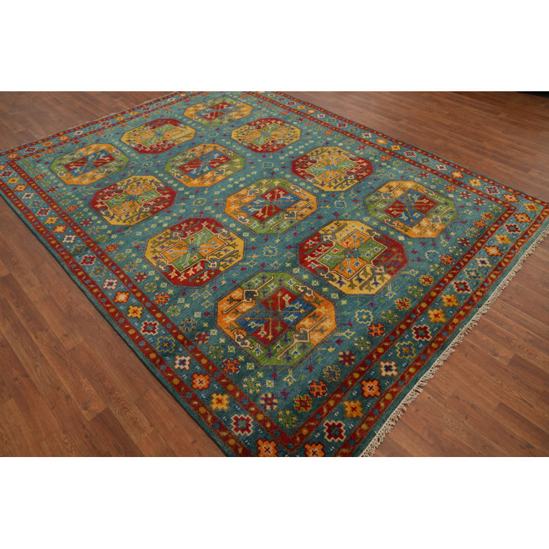 Tapis indien géométrique Kazak 8 x 10