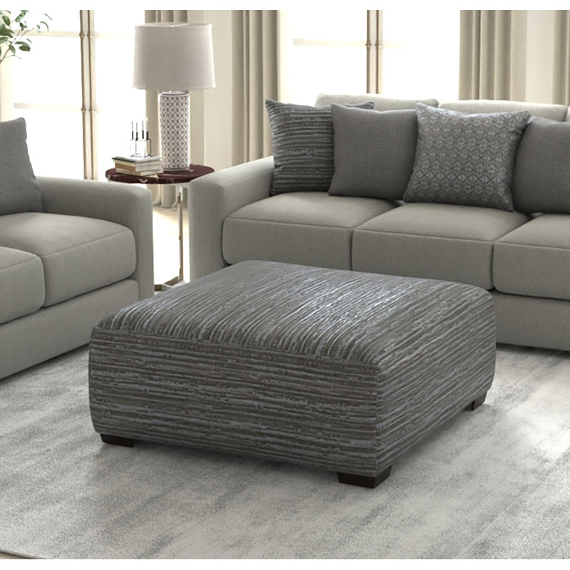 Mornimont Upholstered Ottoman, Pewter 100% Polyester