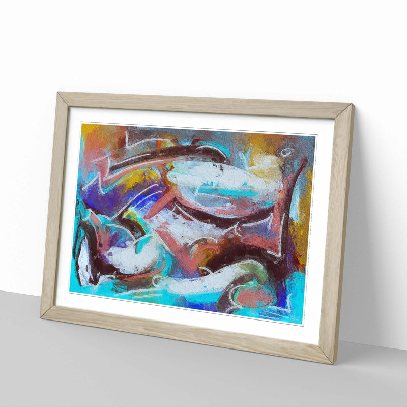 Abstract Vol.218 by S.Johnson - Framed Print, 33cm H x 45cm W x 2cm D, Oak Framed