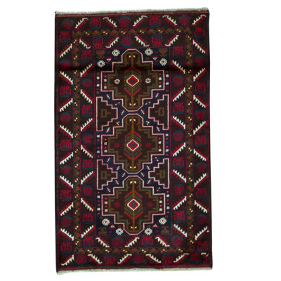Hand-Knotted High-Quality Red/Black Area Rug