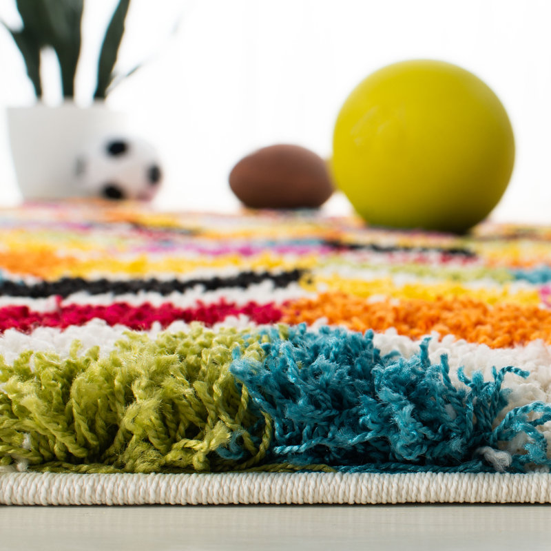 Sgk-Shag Kids Performance Chevron Rug, Round 6'7"