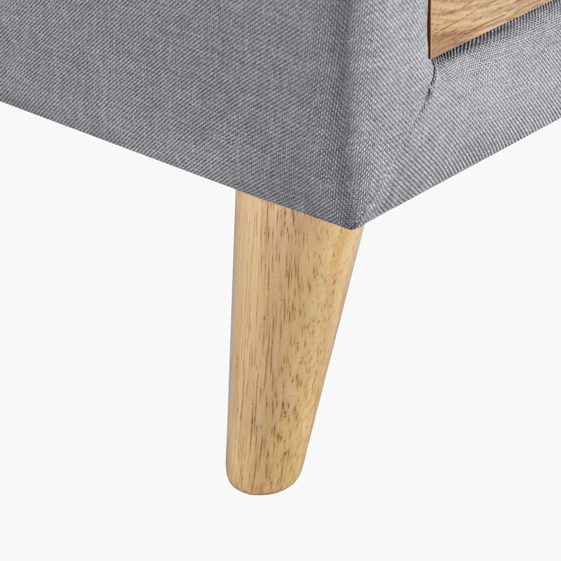 Devhan Linen Upholstered Storage Bench, Gray