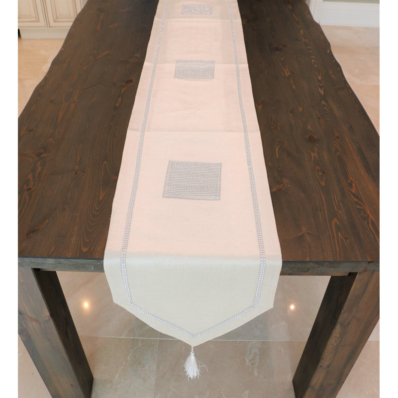 Chemin de table Dysart, Ivoire, 13 po x 72 po