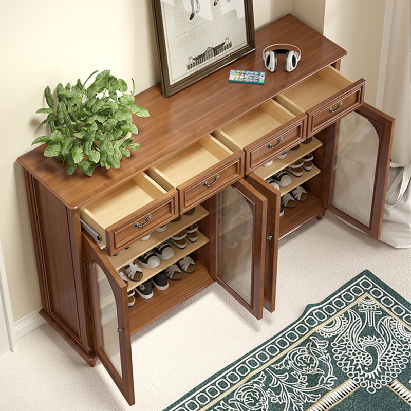 Walnut Solid Wood Shoe Storage Bench