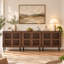 Buffet moderne de 240 cm (94,5 po) avec 6 portes et tablettes ajustables pour cuisine, salle à manger, salon-137526387