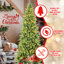 Arbre de Noël mince de 8 pi avec 500 lumières DEL blanc chaud - 1612 pointes en PE + PVC, conception à charnières peu encombrante, installation facile, support en métal robuste - arbre à crayons réaliste pour les petits espaces-578817882-578817879
