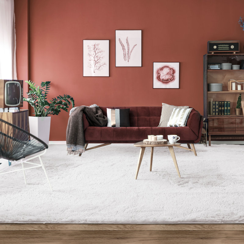 Chesler Solid Colour Shag Area Rug, Rectangle 225 x 340cm