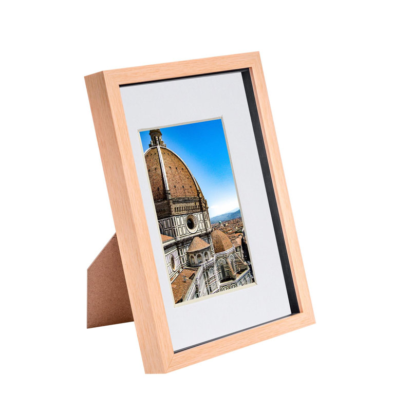 6" x 8" Plastic Box Frame, Light Wood