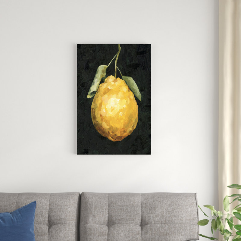 «Dark Lemon II» par Emma Caroline - peinture sur toile tendue, H 30 po x l 20 po