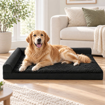 Canapé-lit orthopédique pour chien 91 x 61 cm avec housse imperméable lavable