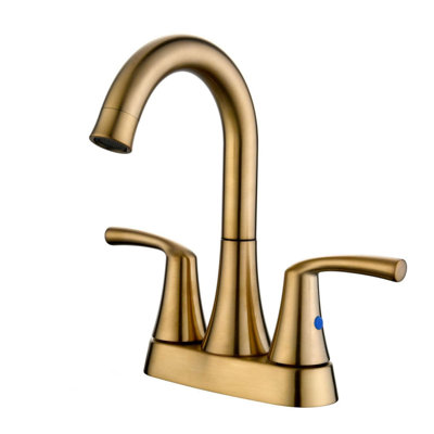 Centerset 2-handle Bathroom Faucet with Drain Assembly