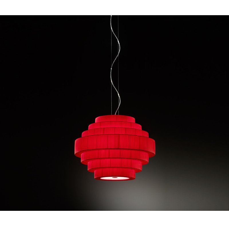Mos 6 - Light Chandelier, White Translucent Ribbon, 27.17" H x 35.43" W x 35.43" D
