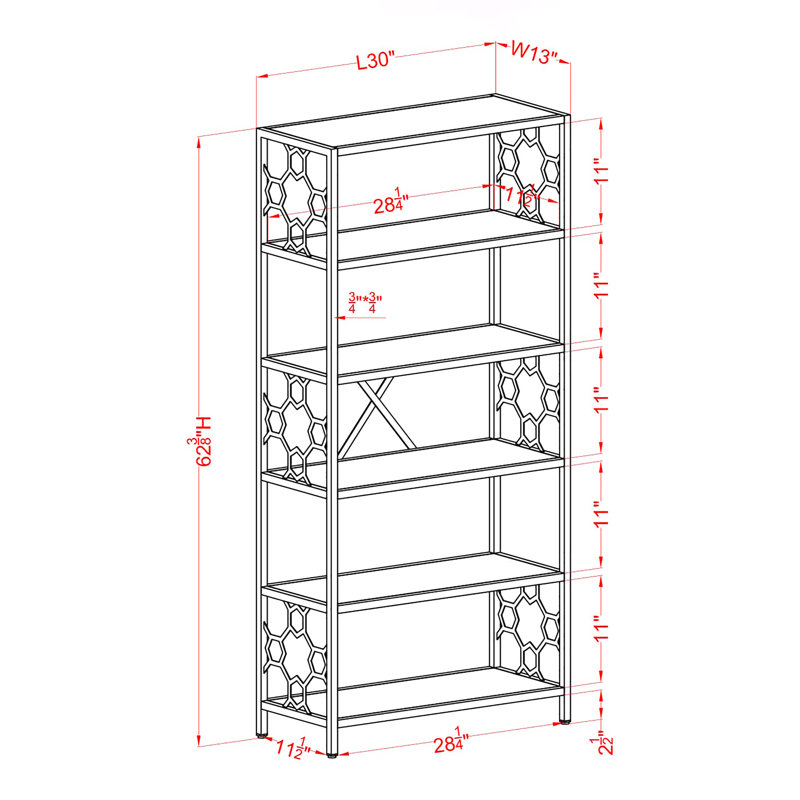 Étagère à 5 tablettes Cleo H 62,37 "