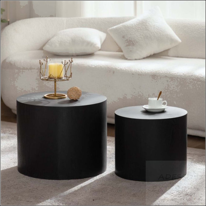 Ensemble de 2 tables basses rondes gigognes, aucun assemblage requis