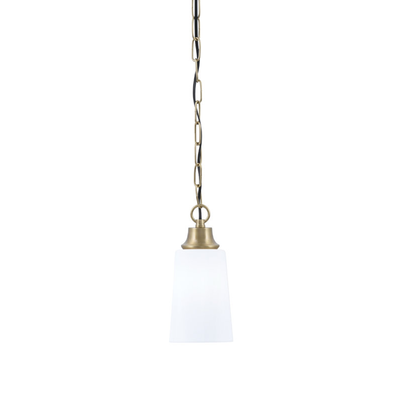 Luminaire suspendu Robinson en verre opale blanc H 4,5 po x l 6,5 po