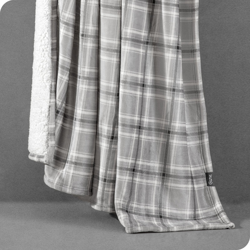 Bare Home Printed Sherpa Fleece Blanket - Warm & Lightweight - Soft Plush Blanket - Reversible, Twin/Twin XL, Glencoe