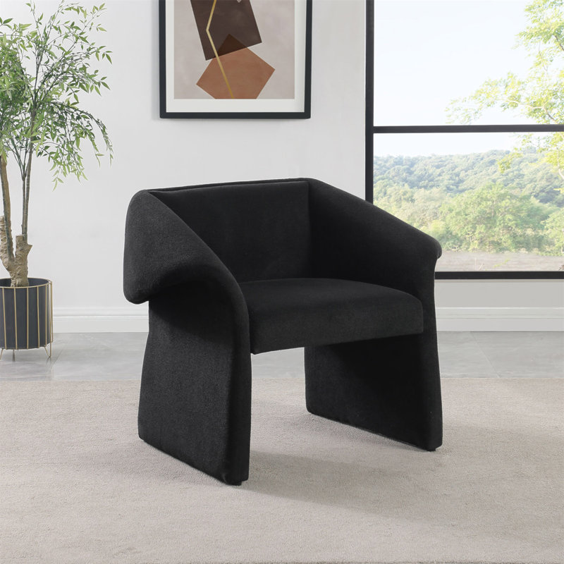 Fauteuil d'appoint à accoudoirs inclinés noir Mcdonald