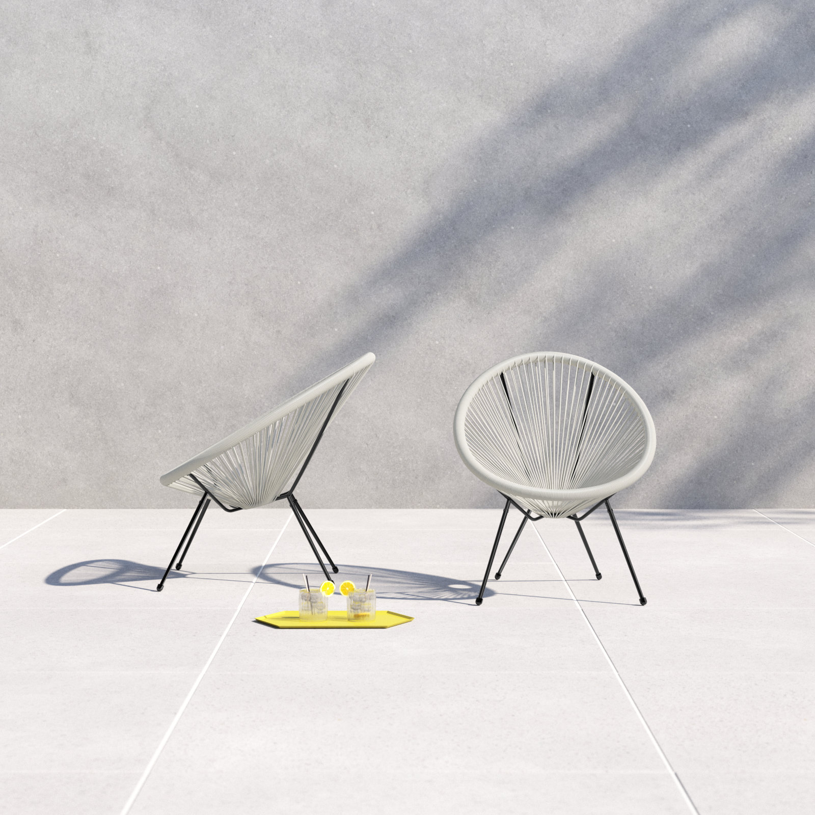 Patio Lounge Chair, White