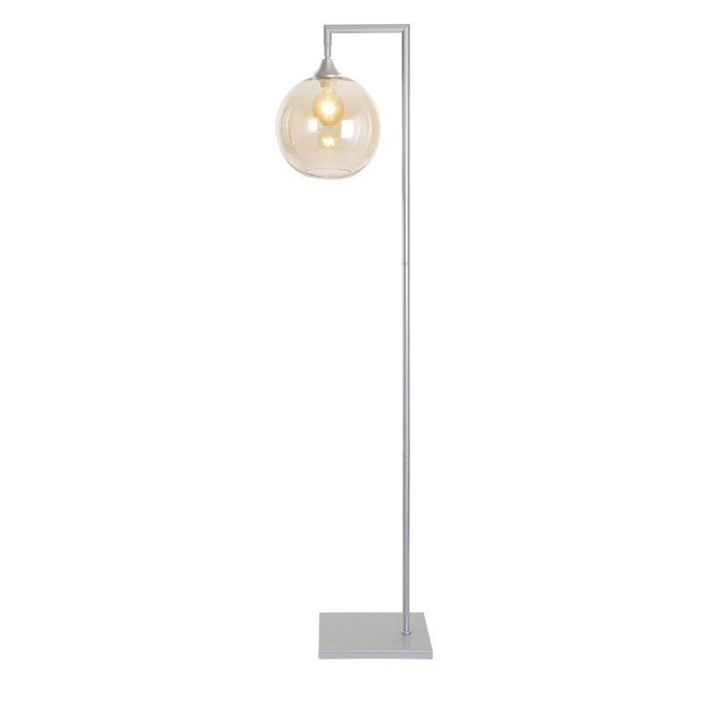 Aeshia 155cm Task Floor Lamp, Amber, Silver