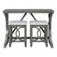 Ensemble de table de salle à manger à hauteur de comptoir avec 2 tabourets rembourrés, bois massif, gris doux, ports USB Type-C intégrés, 3 pièces peu encombrantes