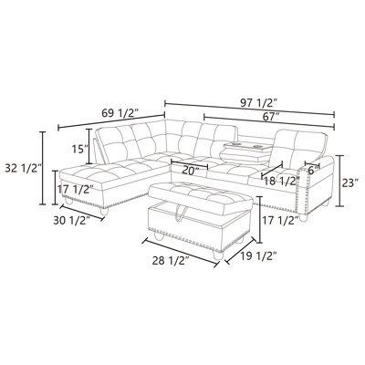 Ensemble de canapé modulaire 3 pièces Modo