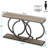 Industrial Console Table 55" - Narrow Long Entryway Sofa Table With Geometric Metal Frame & Vintage  Wood Top