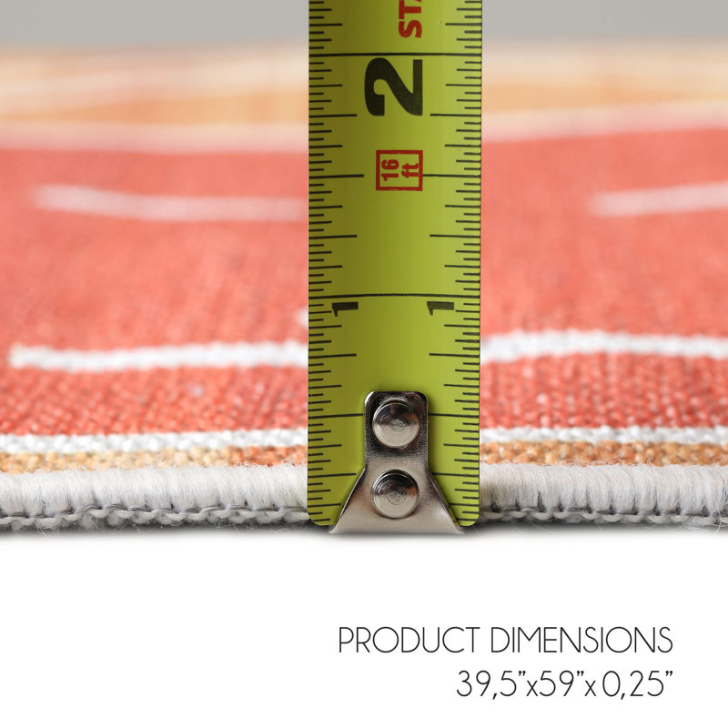 Eder 3'3" x 4'11" Orange Area Rug