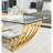 47" Modern Stainless Steel Rectangular Coffee Table