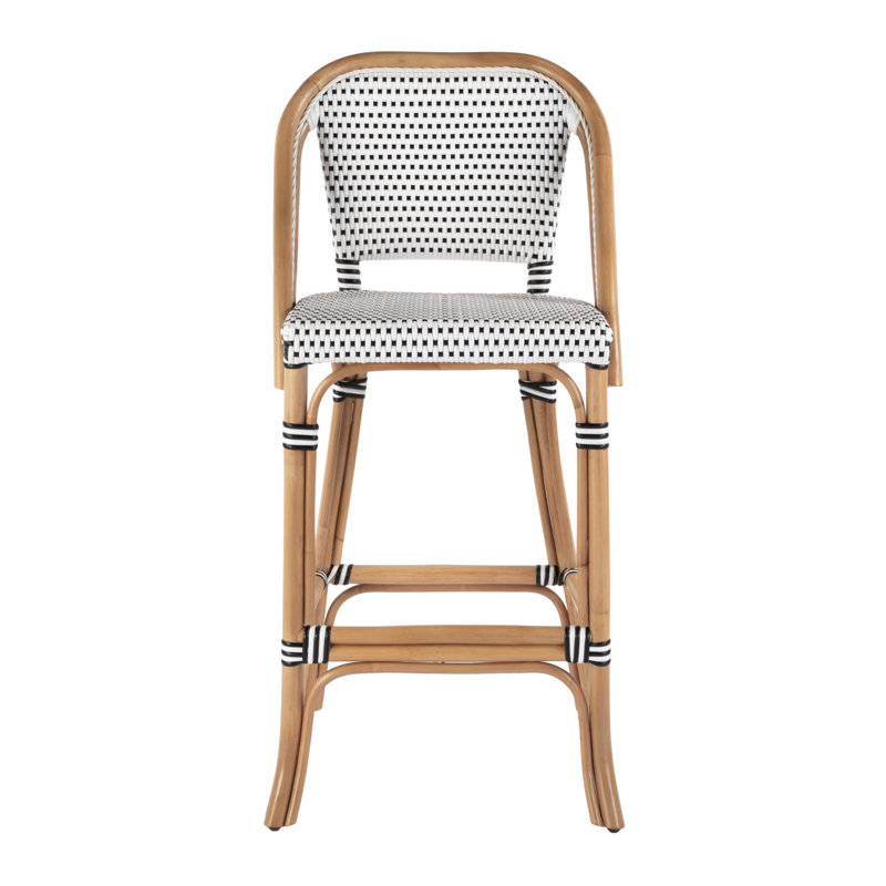 28" Bar Stool, Black/White