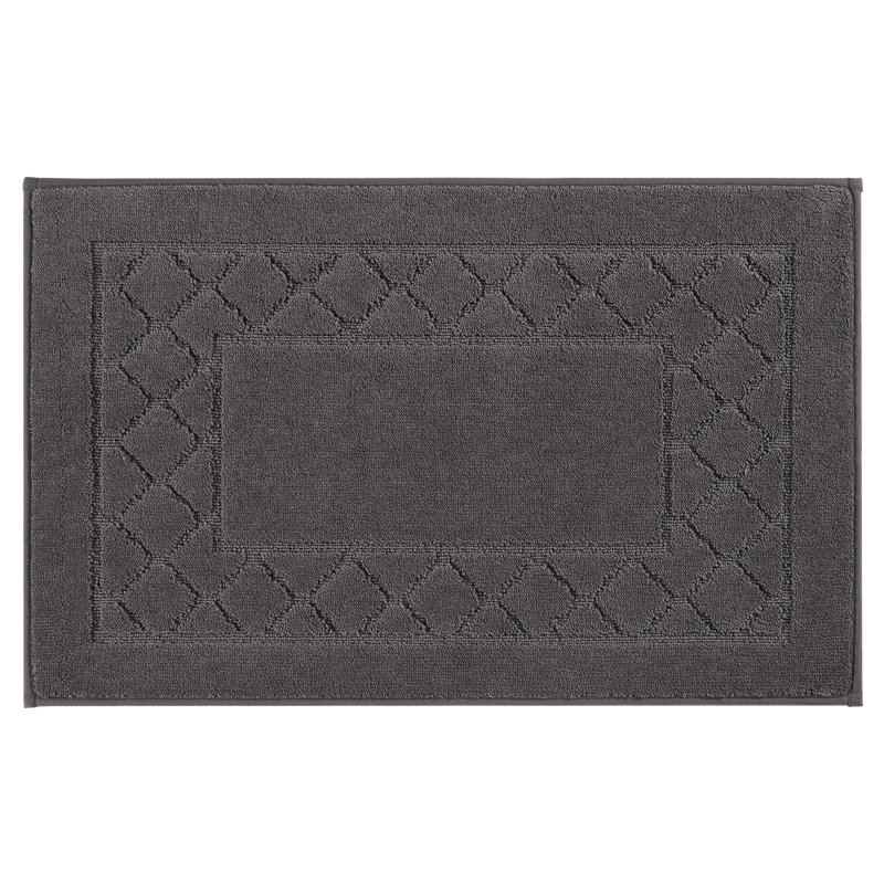 Tapis d'entrée géométrique lavable avec envers antidérapant, Gris foncé, L 20 po x L 32 po