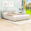 Lit plateforme rembourré Queen Size avec tête de lit capitonnée à carreaux et support central en acier-1506137360