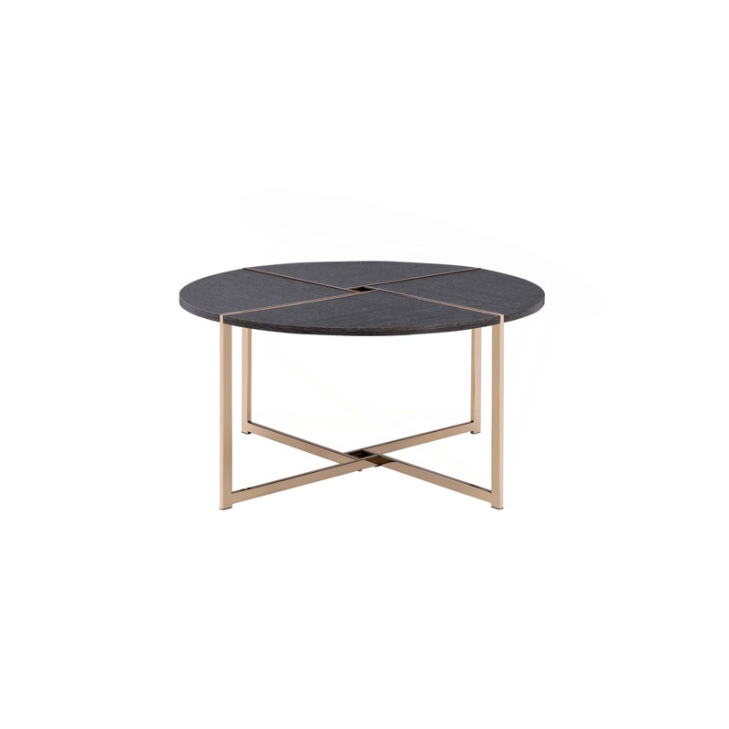 Table basse à finition noire et champagne