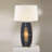 31" Table Lamp with Night Light, White Linen Shade, Ebony Wood & Weathered Brass Finish, Modern Bedside Lamp for Bedroom & Living Room, Dual Light Function