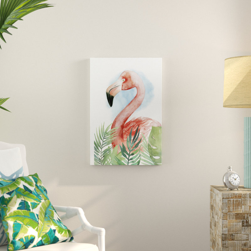Flamingo Composition II by Grace Popp - Painting Print, 76cm H x 51cm W, Wrapped Canvas