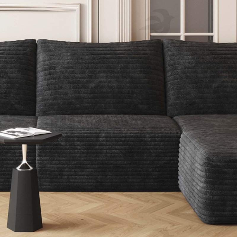Y119-1S-BLACK Boneless Single Seater Sofa with Comfortable Cushioning and Sleek Modern Design for Compact Spaces