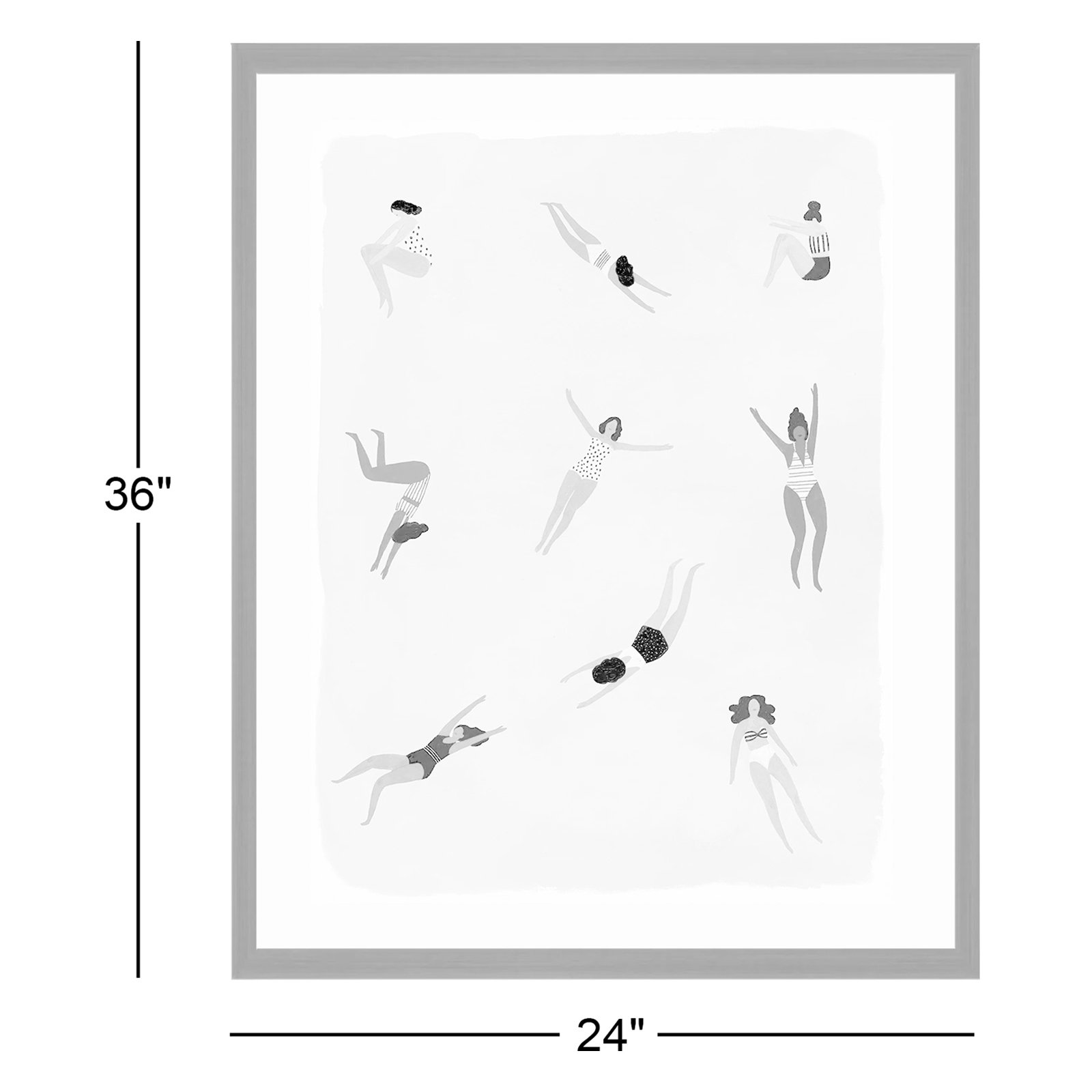 Minnows I by Victoria Borges, Black, 36"H x 24"W