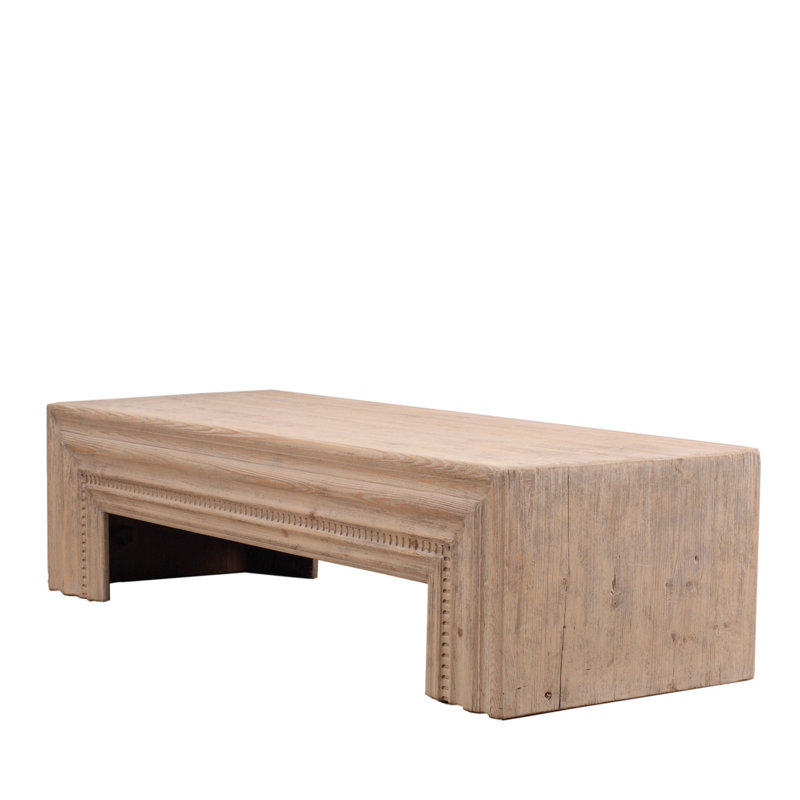 Table basse simple en bois massif, H 17,72 po x L 66,93 po x l 25,59 po