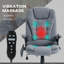 Fauteuil de bureau à 6 points de massage vibrant avec chaleur lombaire gris-104524386