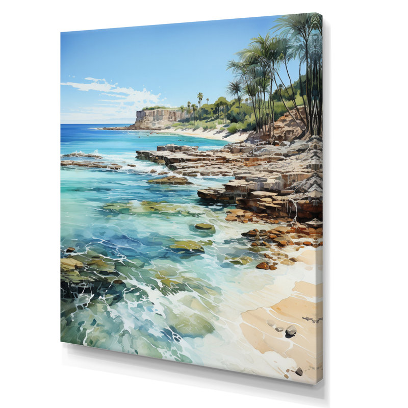 Photo de plage - Paradis tropical III - Reproductions encadrées de plage côtière, H 44 po x l 34 po x P 1,5 po, Toile tendue