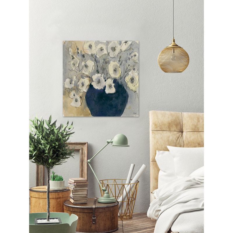 Étude de fleurs blanches I - reproduction d'art, H 48 po x l 48 po x P 1,5 po, Toile tendue