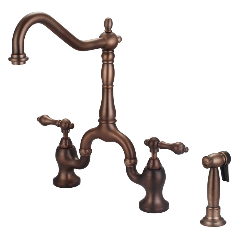 Robinet de pont de cuisine avec jet latéral Carlton, Bronze huilé