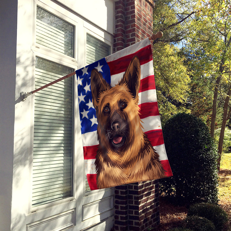 Polyester à 2 côtés 28 x 40 po drapeau maison, Berger allemand