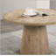 Table basse ronde de style contemporain avec base piédestal en forme de cône, structure en bois d'hévéa durable et finition chêne-2089572735